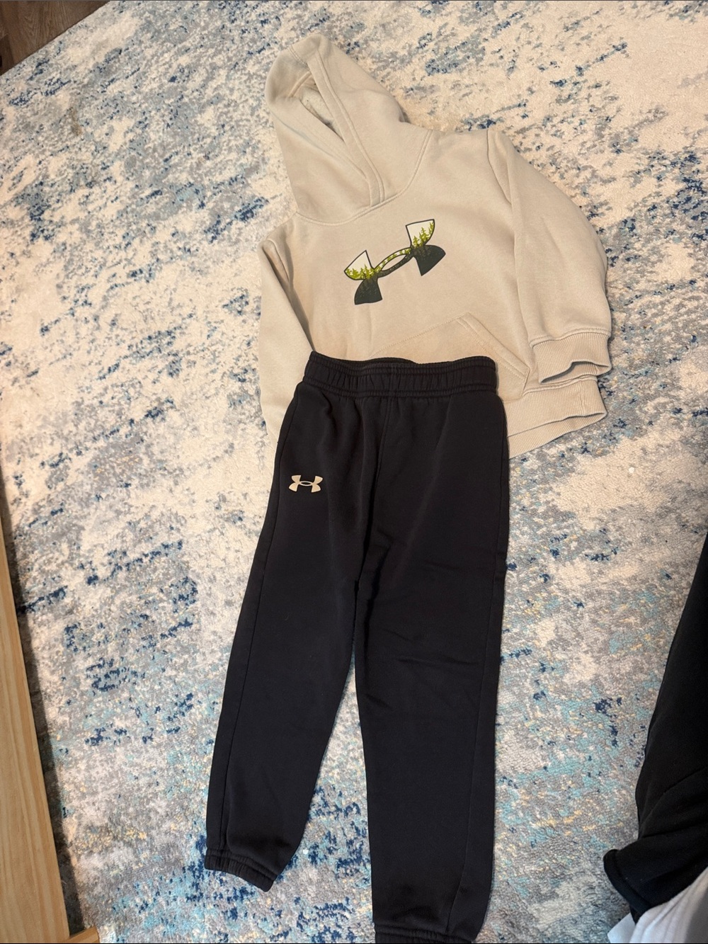 Under Armour Kids Black Jogger Sweatpants with White Logo